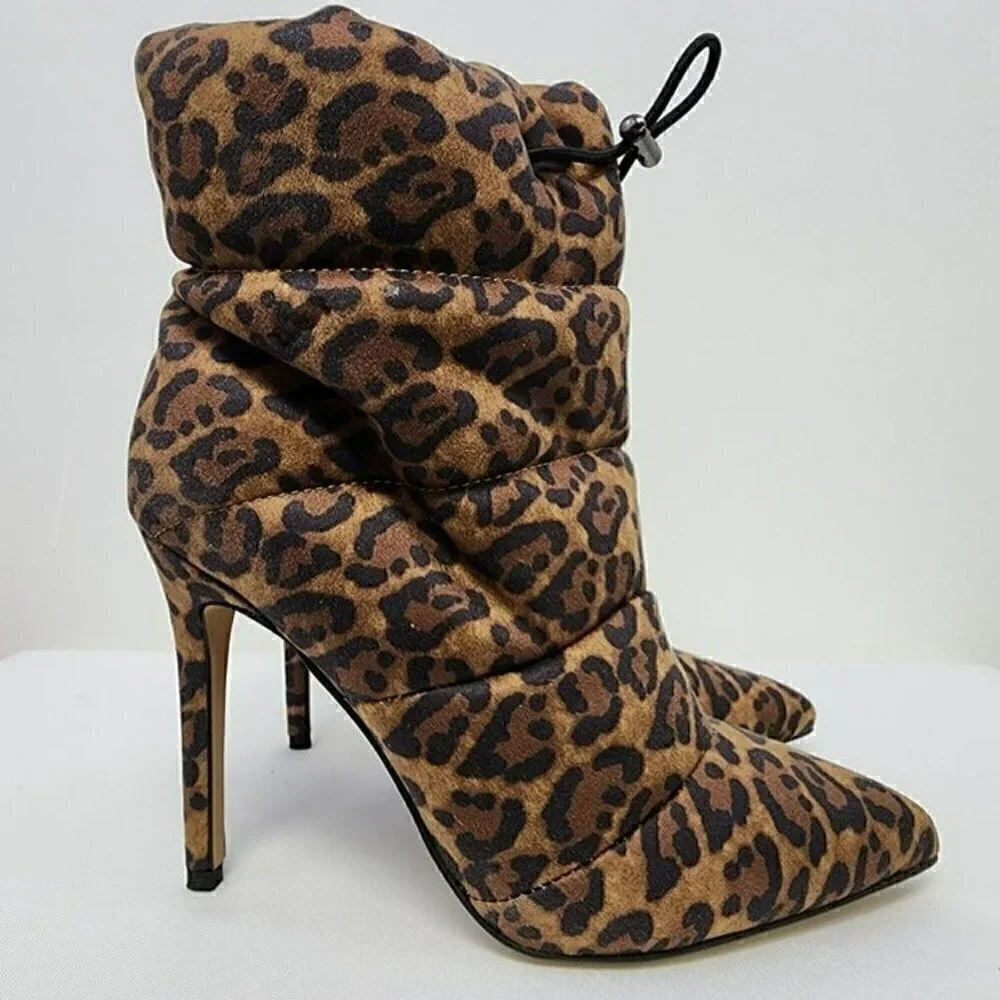 Jessica Simpson Animal Print Quilted Booties 7